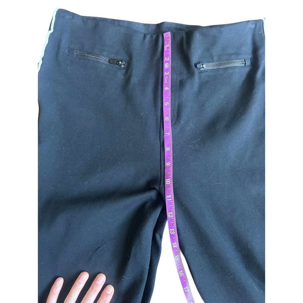 Spanx The Perfect Piped Skinny Ankle Pant Side Stripe‎ Black White Womens XL